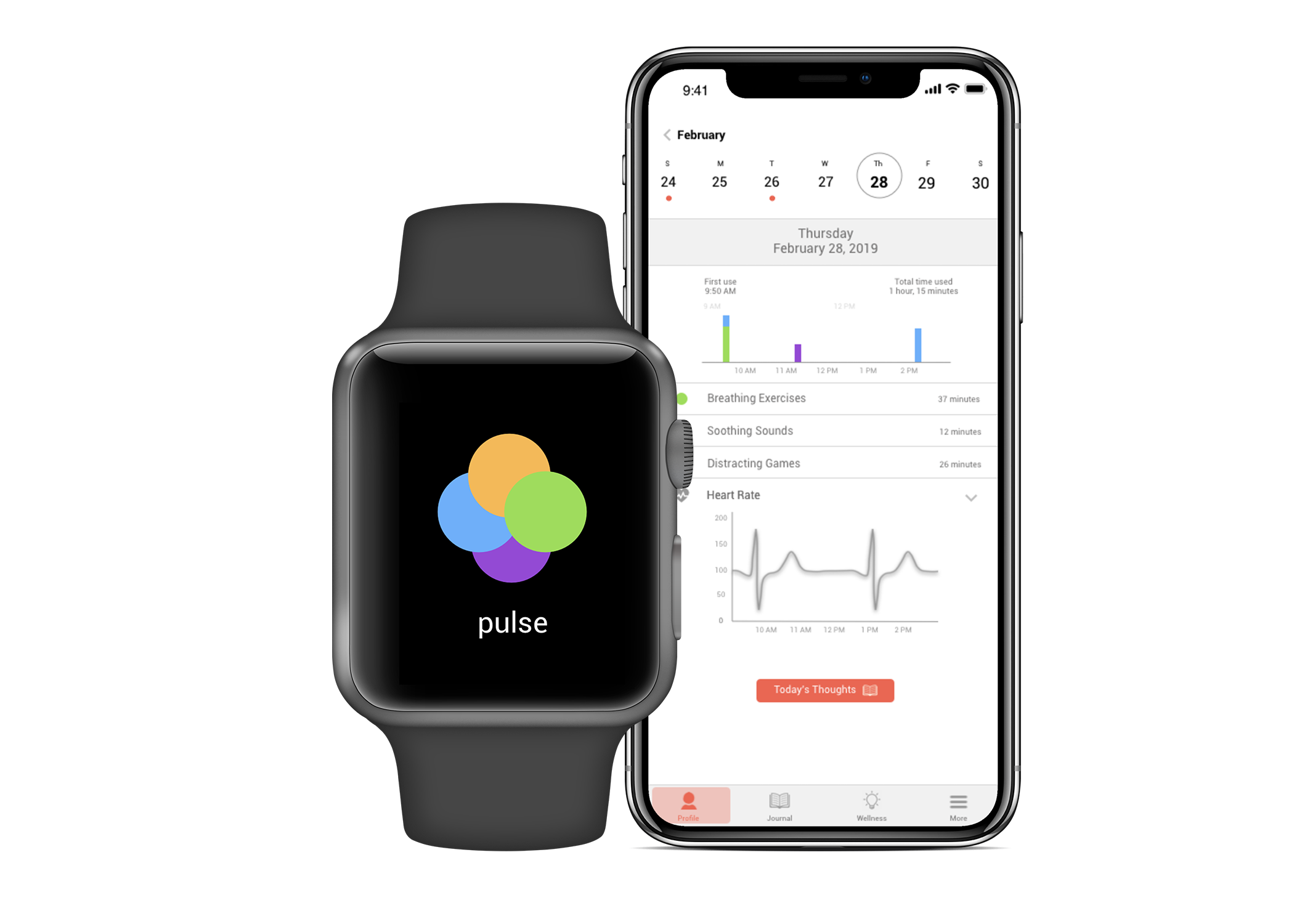 pulse App and watch screen